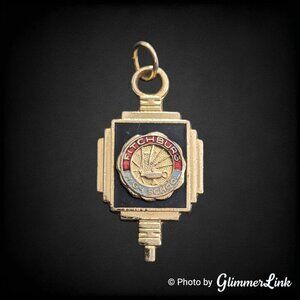 Vintage Fitchburg High School Massachusetts Alumni School Gold Tone Pendant